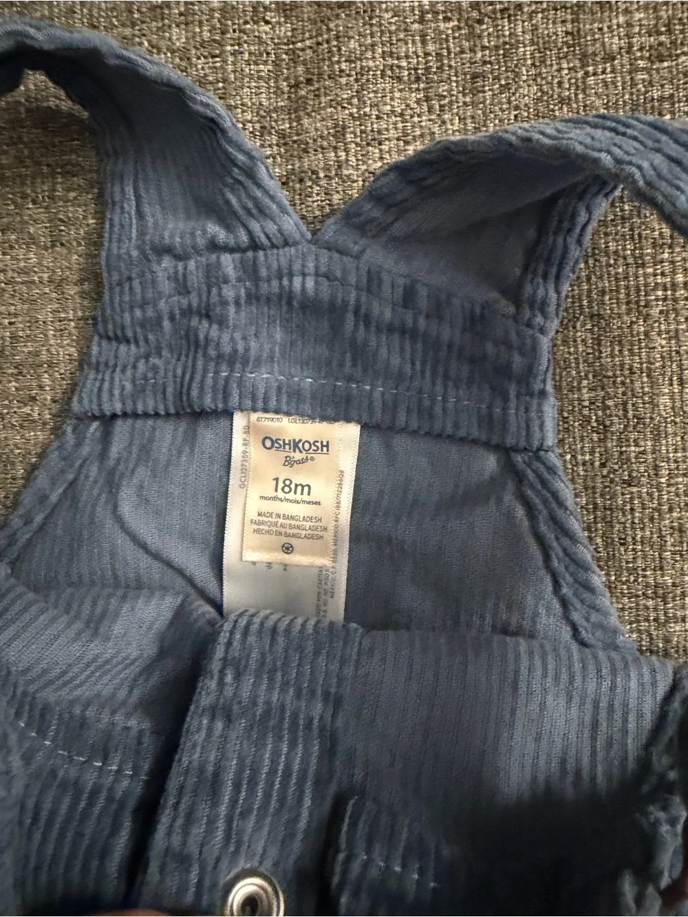 OSHKOSH B’GOSH Toddler Girl Corduroy Skirtall - Blue NEW 18M